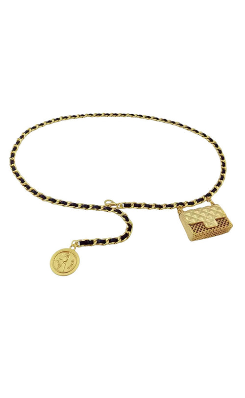 Black and Gold Belt Bag
