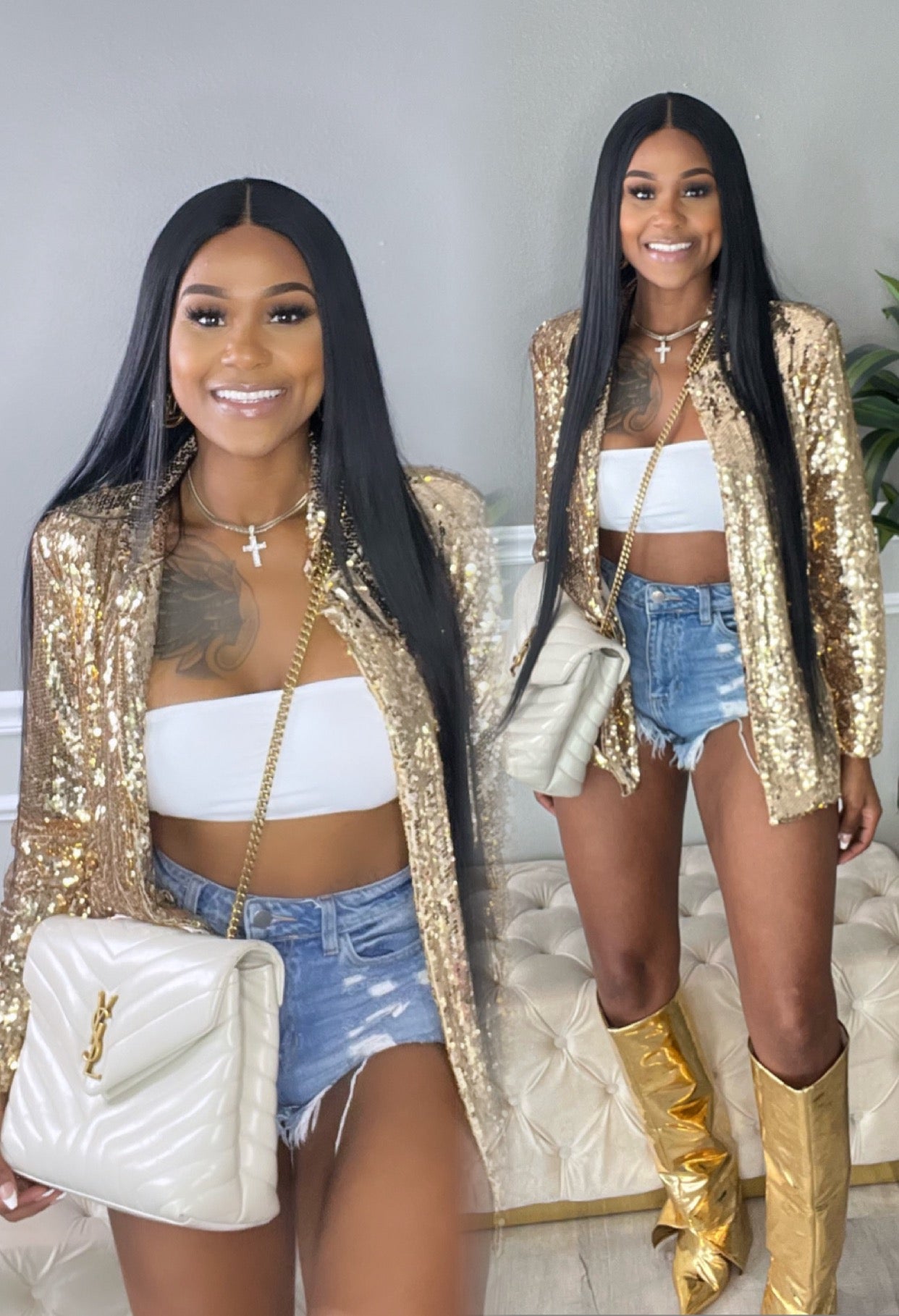 Gold Sequin Blazer