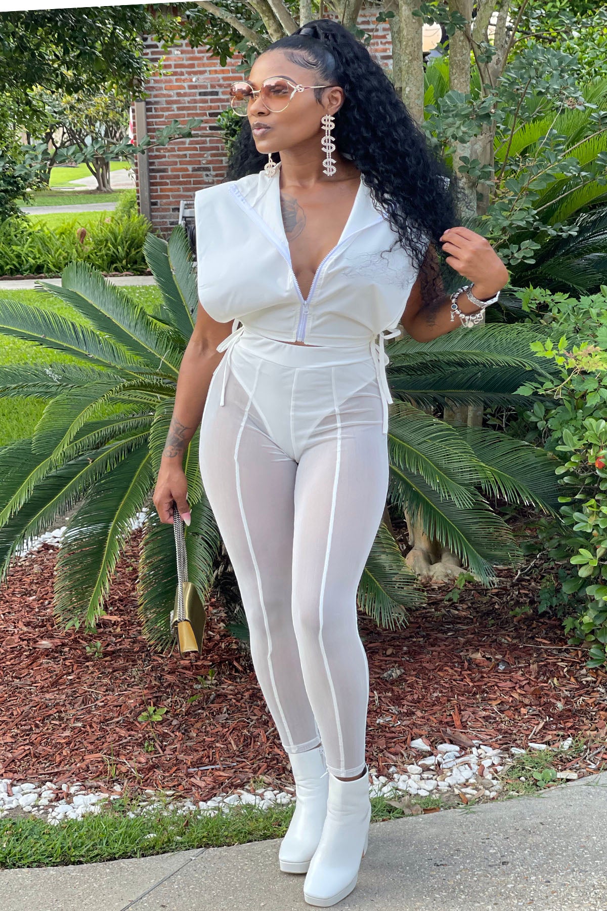 See through Me Mesh Set (White)